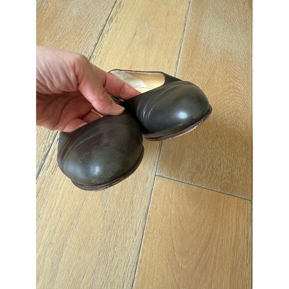 Gucci Ballet Flats Black Leather Vintage Size 38.5 / 8.5 - Picture 10 of 12